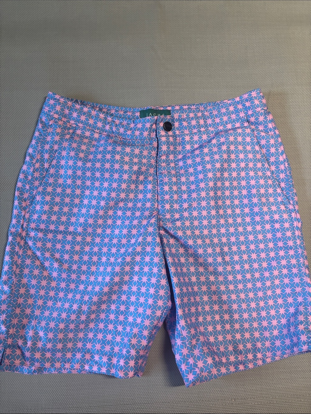 Jachs Pink & Blue Geometric Men's Swimsuit sz S NWOT